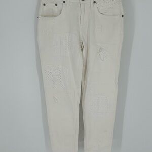 Lauren Ralph Lauren Black Label Patchwork Jeans Sz 00 Women's Relaxed Tapered T6